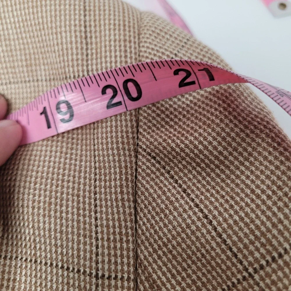 Jos. A. Bank Blazer Mens 46R Tan Silk Camel Hair Windowpane Excellent Sport Coat
